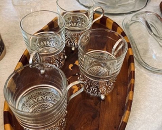 Glass Metal Tea/Espresso Set.