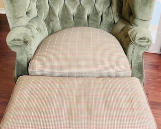 Harden Furniture Button Back Wing Chair w/Ottoman.