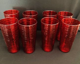 Red Heavy Duty Plastic Tumbler Set.