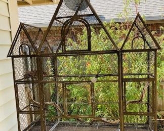Large Antique Decorative Bird Cage. Top Condition! H 46" x W 43" x D 16".