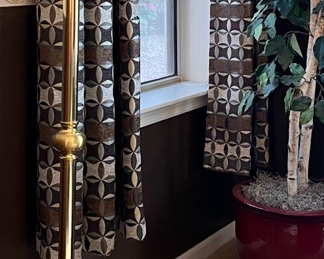 Floor Lamp Brass w Pleated Shade