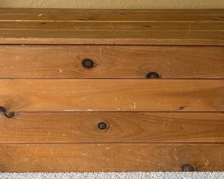 Vintage Knotty Pine Storage Trunk