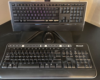 Microsoft Wireless Keyboard, 1000, Microsoft Mouse, Logitech Illuminated Keyboard k740