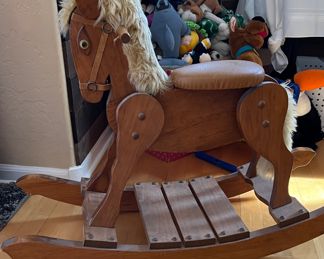 Vintage Wood Rocking Horse