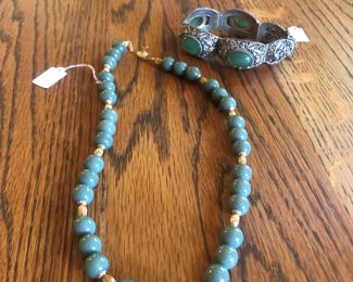 Jade necklace and bracelet
