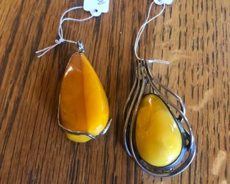 Butterscotch amber pendants 