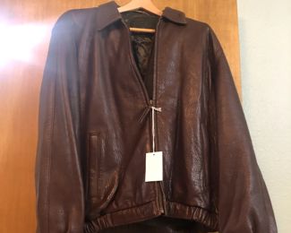 Leather bomber