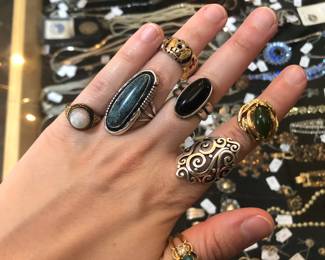 Just some of the rings in the case