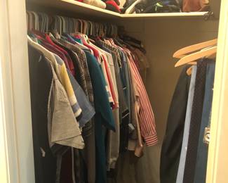 Full closet of mens clothes - lots of golf polos and cool vintage!