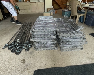 4 foot wide 18 inches deep
6 feet high four units six shelves each