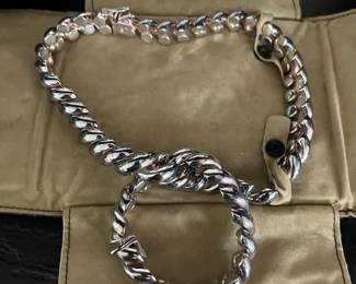 Sterling necklace matching bracelet