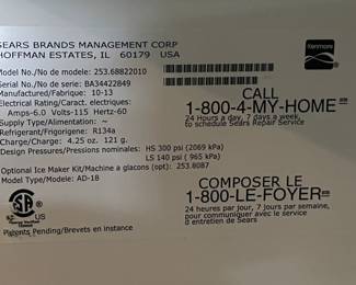 Kenmore Refrigerator 