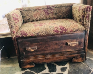 Vintage chair with storage drawer