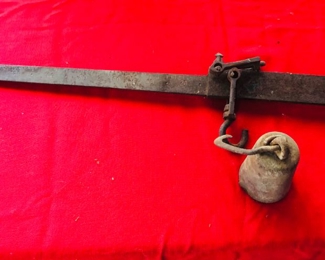 Antique cotton scale.   Several peas