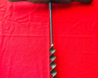 T handle wood boring drill P S & W Co   Marked March 20 1883