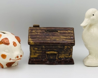 Banks
Pig. Swan. Log cabin for Lincoln pennies