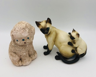 Chalkware dog
Napco Siamese cats