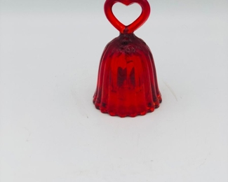 Fenton mini ruby red heart bell
