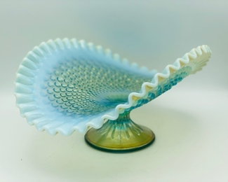 Fenton carnival iridescent hobnail dish