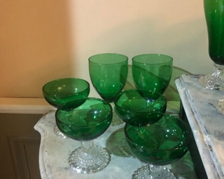  anchor hocking green boogie bubble sherbets