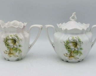 TS Prussia cream sugar set white lily