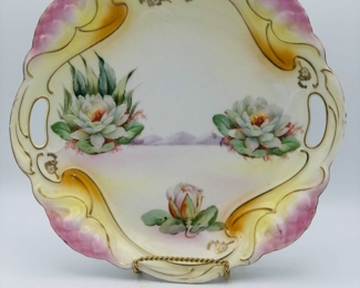 Hand painted water lily plate