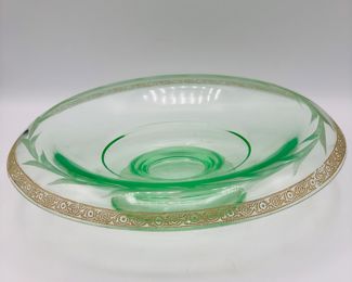 1930’s gilt rim uranium glass bowl