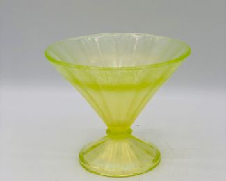 Uranium Iridescent Vaseline glass art deco dish