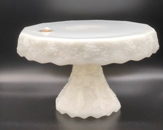 Anchor hocking milk glass cake stand 