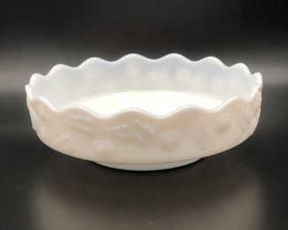 Westmoreland scallop edge grape milk glass dish