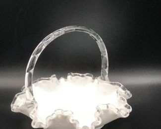 Fenton silver crest brides basket 