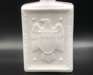 JW Dants milk glass decanter