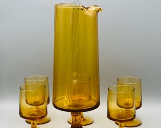 MCM amber martini set