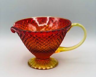 Amberina diamond point pitcher 