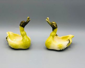 Pair of small MCM Hull swans