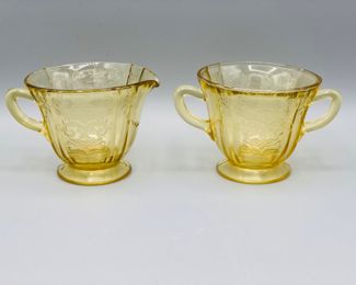 Madrid depression glass sugar/creamer
