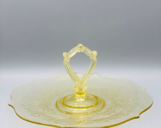 1930’s Lancaster glass landrum Carolyn center handle tray