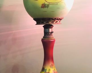  Antique Victorian tiered Gone with the Wind lamp