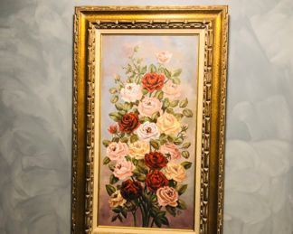 Signed floral painting 