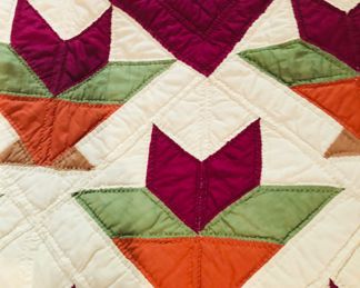 Handmade tulip quilt