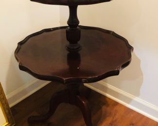 1950’s 2 tier vintage pie crust table 