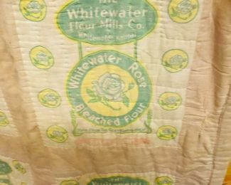 Whitewater Rose flour sack hand made  quilt