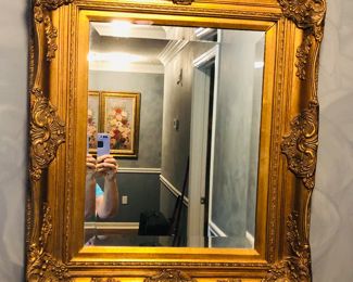 Italian Rocco style beveled glass mirror 