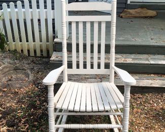 Pair of white porch rockers