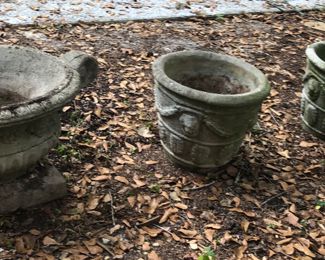 Concrete statuary, pots, bird baths  and benches