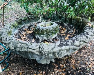 Concrete statuary, pots, bird baths  and benches