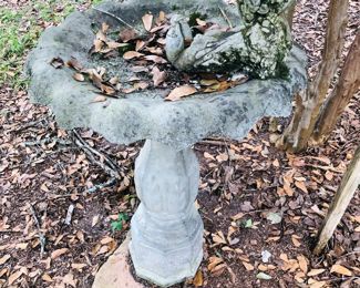 Concrete statuary, pots, bird baths  and benches