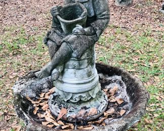 Concrete statuary, pots, bird baths  and benches