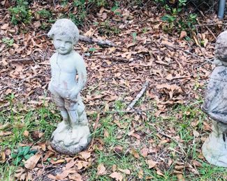 Concrete statuary, pots, bird baths  and benches