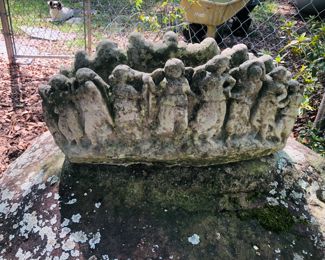 Concrete statuary, pots, bird baths  and benches